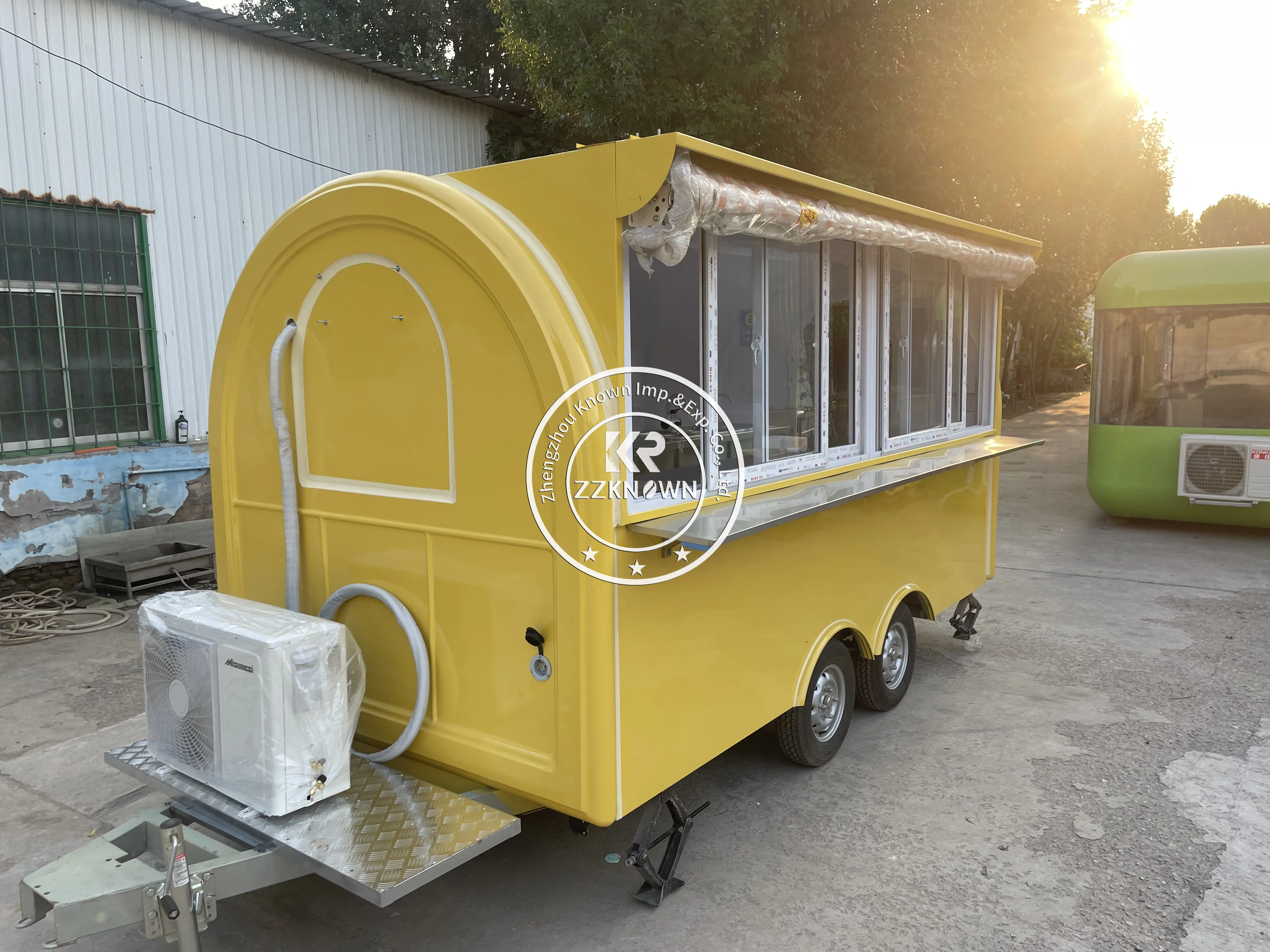 Outdoor Electric Fast Food Truck Mobile Stainless Steel Street Kitchen Food Cart Ice Cream Vending Van for Sale