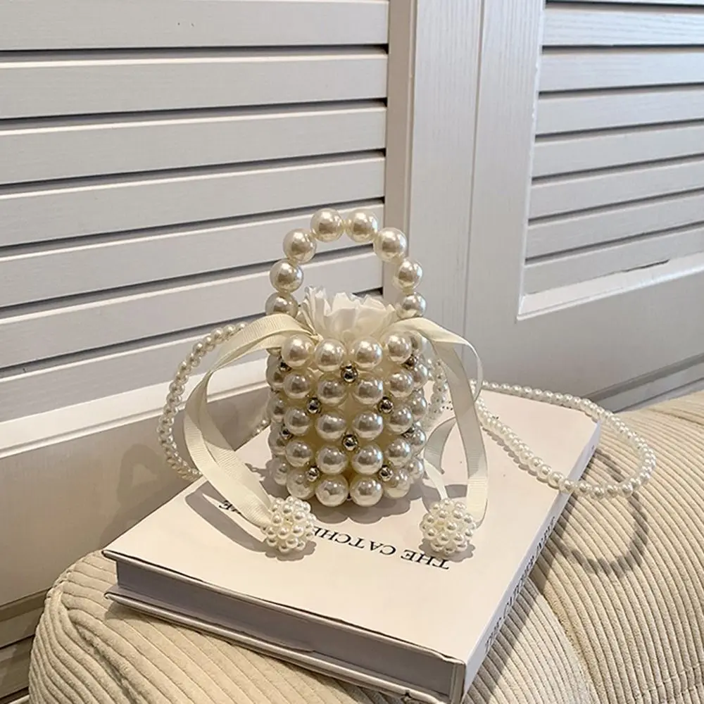 حقيبة يد فاخرة مطرزة باللؤلؤ سلسلة قابلة للفصل حقيبة صغيرة منسوجة تحت الإبط أنيقة بوهيميا حقيبة كتف صغيرة للتخزين فتاة #5