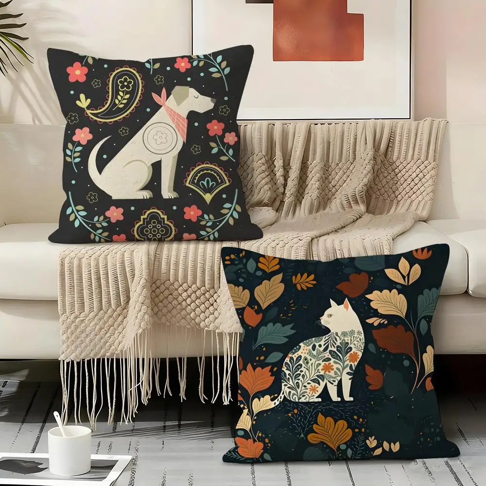 Plant And Classic Animal Pillow Case Pillowcase, Double-sided Printed, Sofa Cushion, Bedroom Headboard Pillow