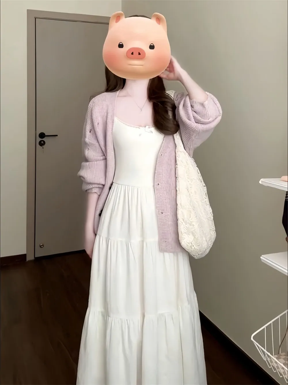 Elegant White Strapless Dress Set for Women Autumn Winter New Style Korean Long Skirt Suit High Quality Fashionable Women's O...