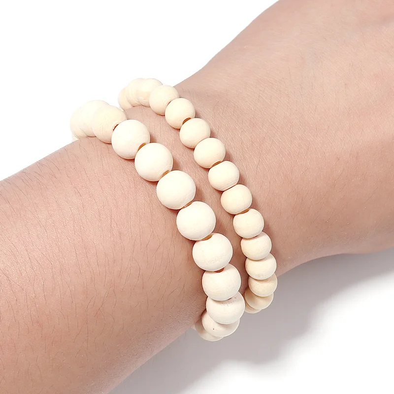 1 Strand Natural Wooden Beads 5-12mm Round Wood Ball Beads Loose Spacer Beads For DIY Jewelry Making Bracelet Necklace