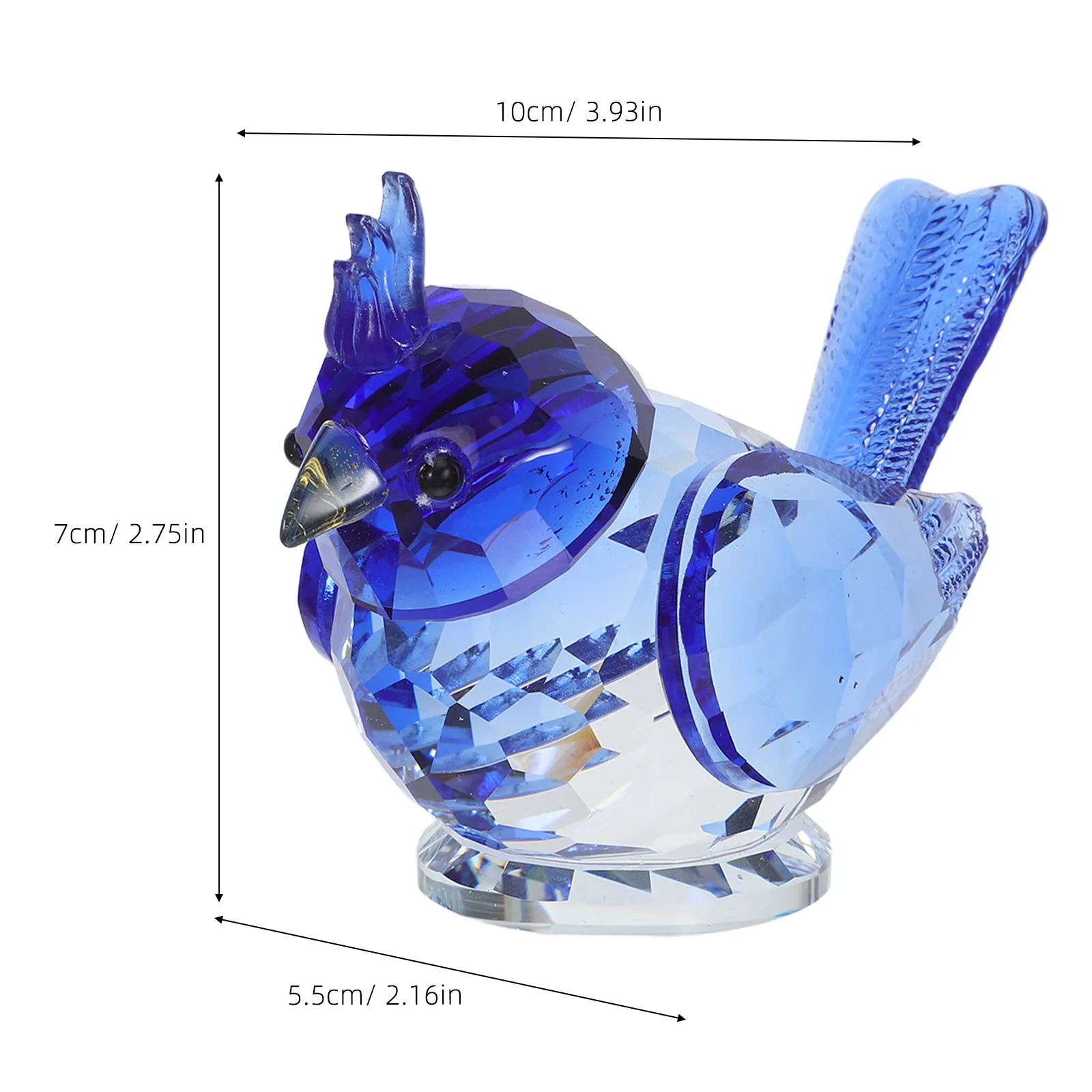 Small Crystal Bird Sculpture Decorative Sparrows Paperweight Crystal Table Centerpiece Living Room Bedroom Office Animal Statue