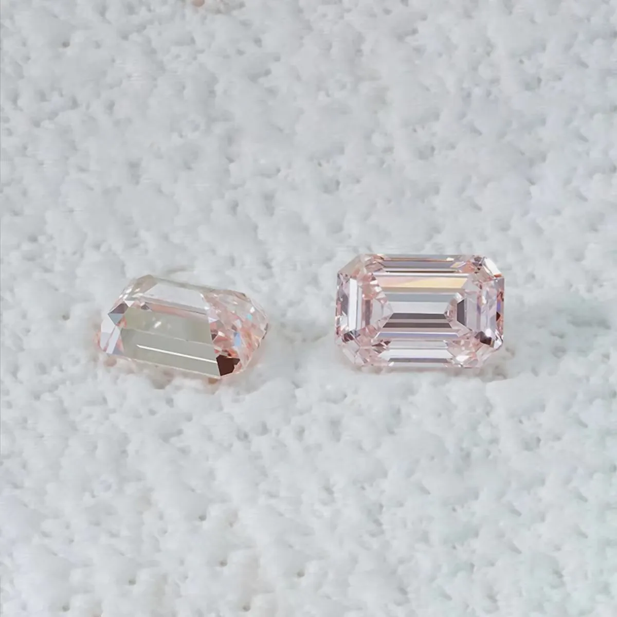Sakura Pink Emerald Cut Lab Grown Diamonds 0.5-3.0ct HPHT/CVD Lab Created Diamonds IGI Certificate Diamonds For Jewelry Made