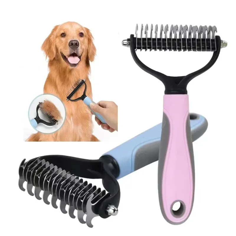 Professional pet brush, two-sided dog brush, cat brush, dog cleaning tools, flying hair lining