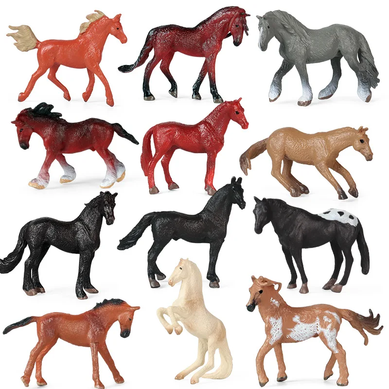 Simulated wild animal model Children's toy Qianlima Ranch Farm Pony pony meat cake ornaments