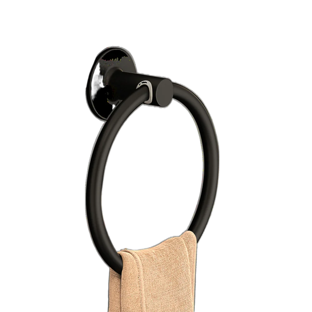 

Space Aluminum Punch Free Towel Ring Wall Mounted Save Space Towel Ring Hangers with Non-slip Pad Waterproof