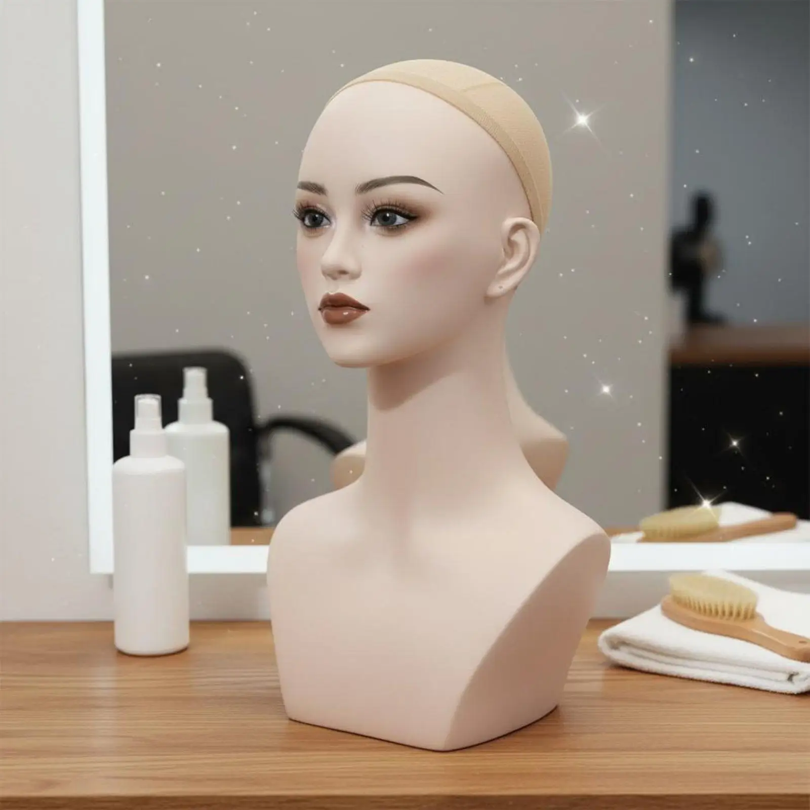 Smooth Face Mannequin Head for Wig Storage with Neck for Salon Retail Presentation and Styling Class Training
