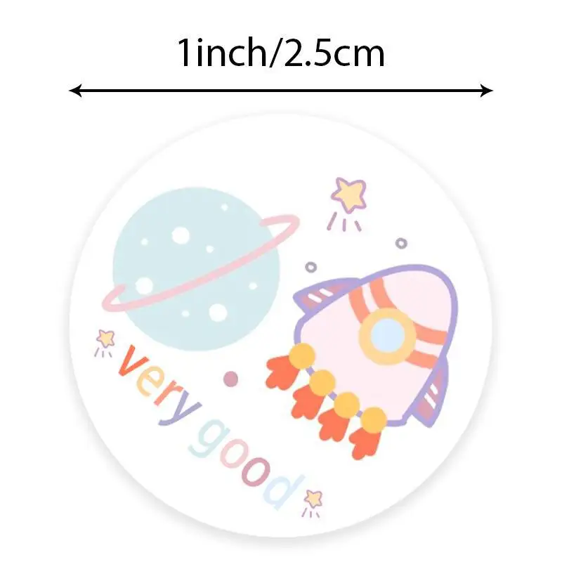 500 Roll Space Astronaut Stickers Cute Bonus Stickers Children's Stationery Notebook DIY Hand Ledger Decorated Office Stationery