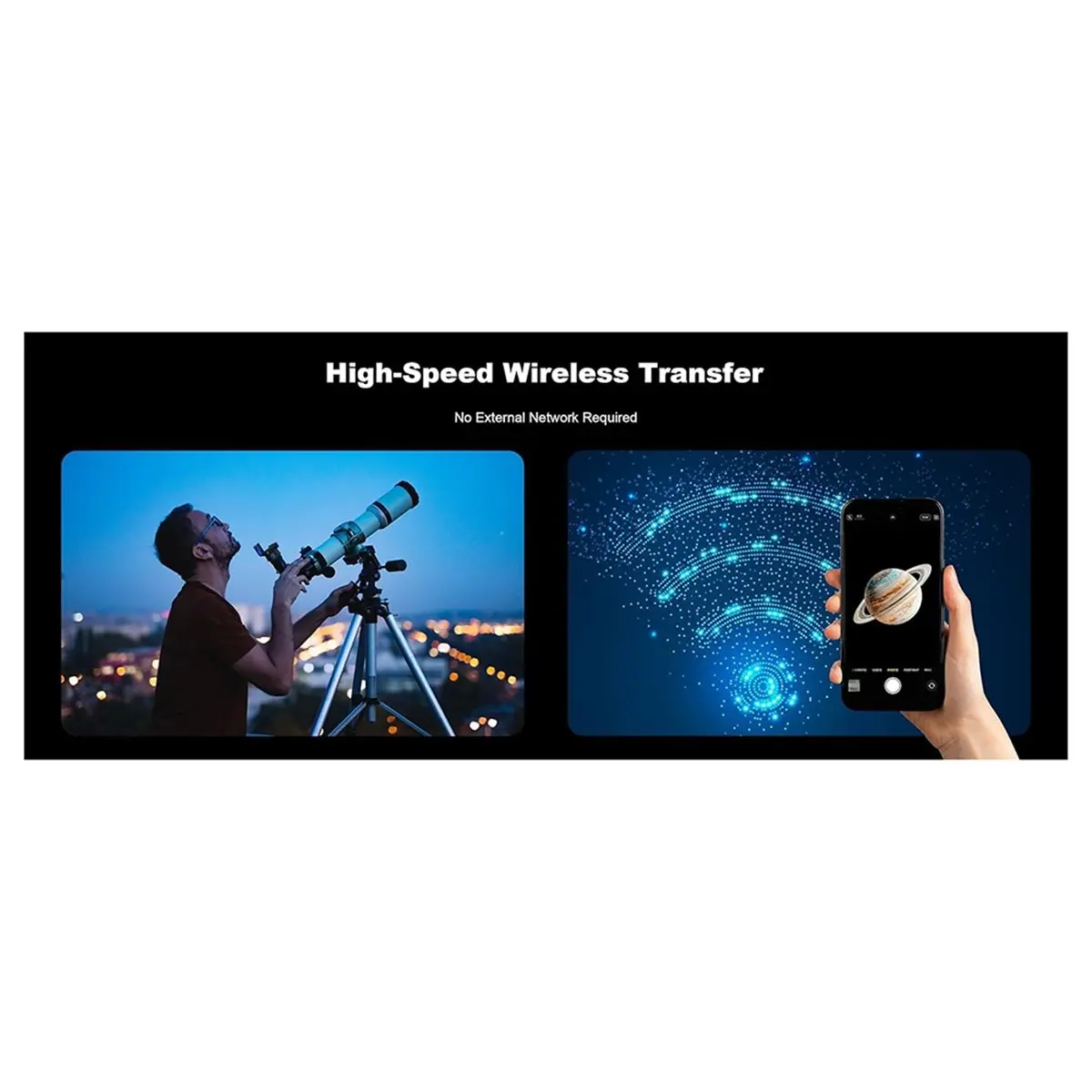 

Беспроводная телескопическая камера A72U 4K с универсальным окуляром и 16-кратным зумом для любителей астрофотографии, HD-наблюдение