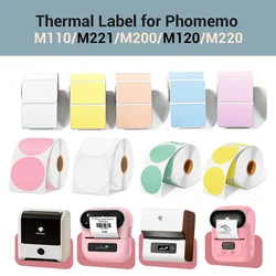 Round Square Paper Multi-Purpose Thermal Label for phomemo M110 M200 M220 Label Printer Adhesive Papier Printable Sticker Paper