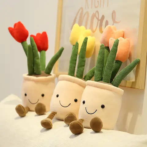 30 cm konstgjord blomma plyschleksak gröna växter blommar kaktus solros kaktus mjuka dockor flickor pojkar kawaii julklapp heminredning 12 best sales blommaleksak - №5