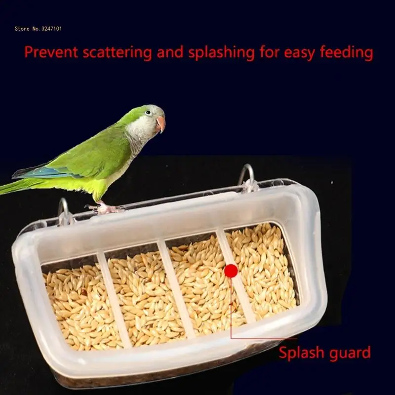 Parrots Feeder Container Feeding Box Anti-spill Pet Birds Feeding Supply Dropship