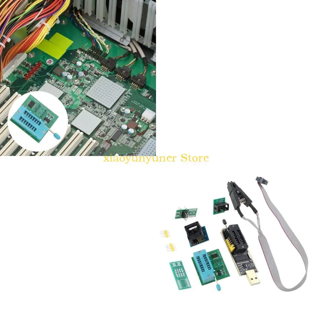 

P9JB CH341A USB Programmer Kit for 24 25 Series EEPROM Flash BIOS with SOP8 to DIP8 Converter and SOIC8 Test Clip Set