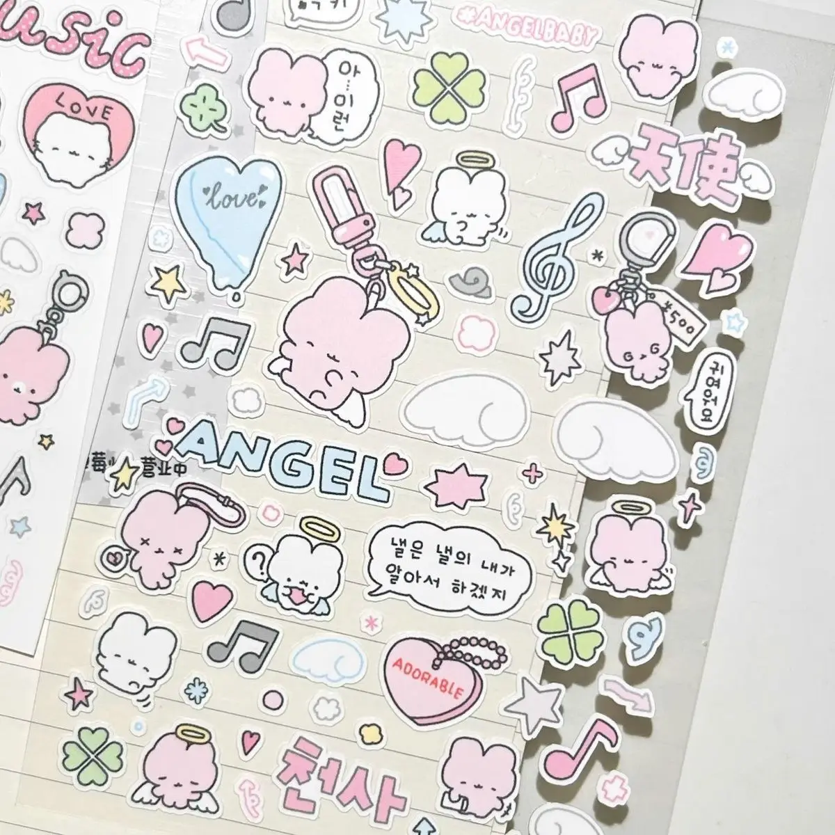 1 Stück Süßer Engel Haustier Anhänger Aufkleber Set DIY Scrapbooking Deko für Handyhülle, Rückseite, Karte, CCD-Kamera, Ästhetische Dekorationen – Detail 1