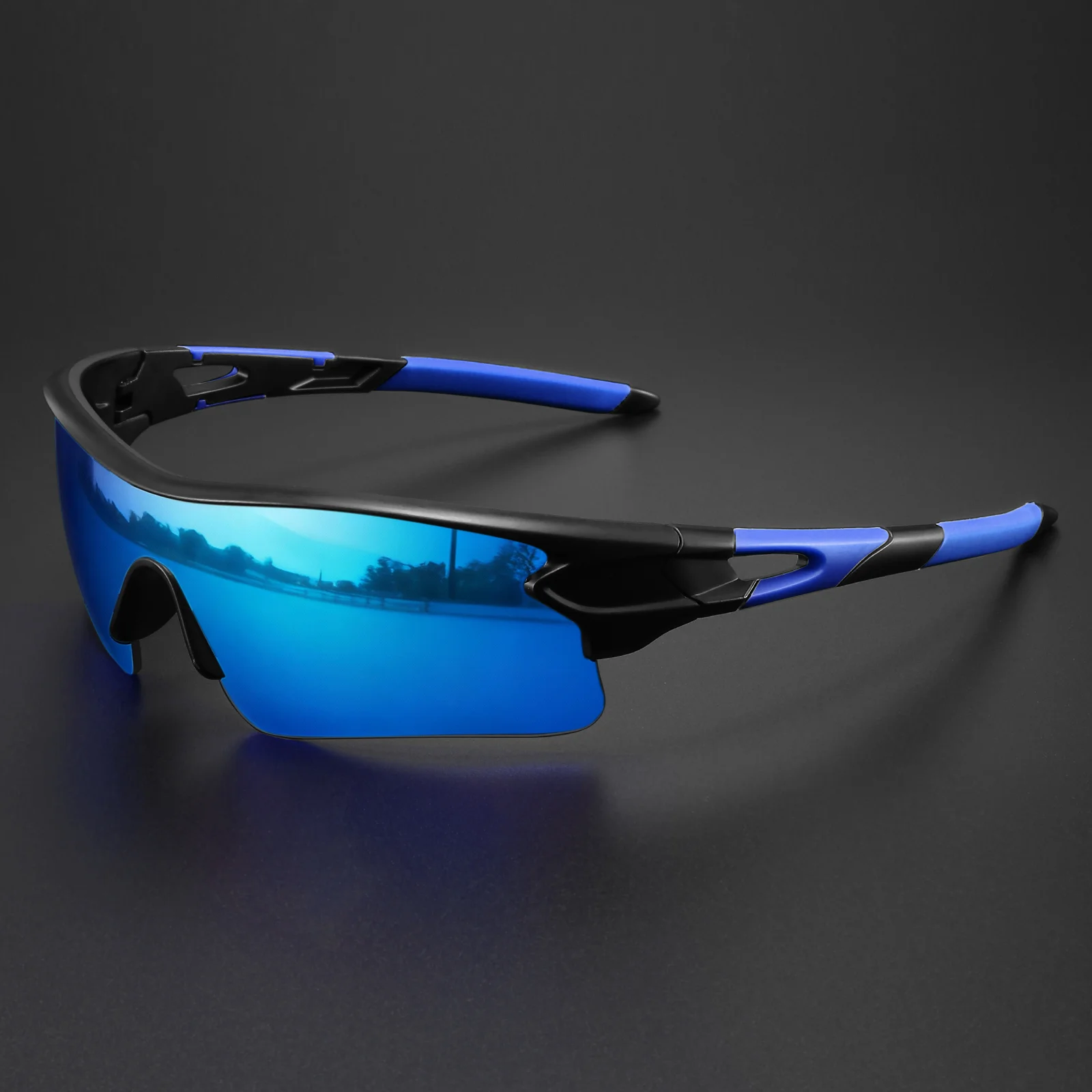Klassieke sportzonnebril met uit één stuk omwikkelde UV400-lens - Unisex Comfort Fit voor fietsen, hardlopen, wandelen en buiten