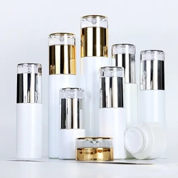 1Pcs 20/30/40//50/60/80/100/120ml Pearly White Glass Bottle Suits with Lotion Spray Caps Serum Atomizer Perfume Pump Dispenser