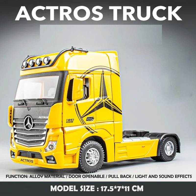 1:36 Mercedes-Benz ACTROS Simulation Alloy Truck Head Model with