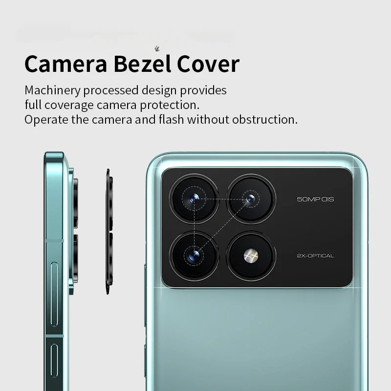 Rear Camera Lens Cover Case For Xiaomi Poco X6 Pro 5G Back Aluminum Metal Camera Lens Protector For POCO X6Pro Lens Ring Film