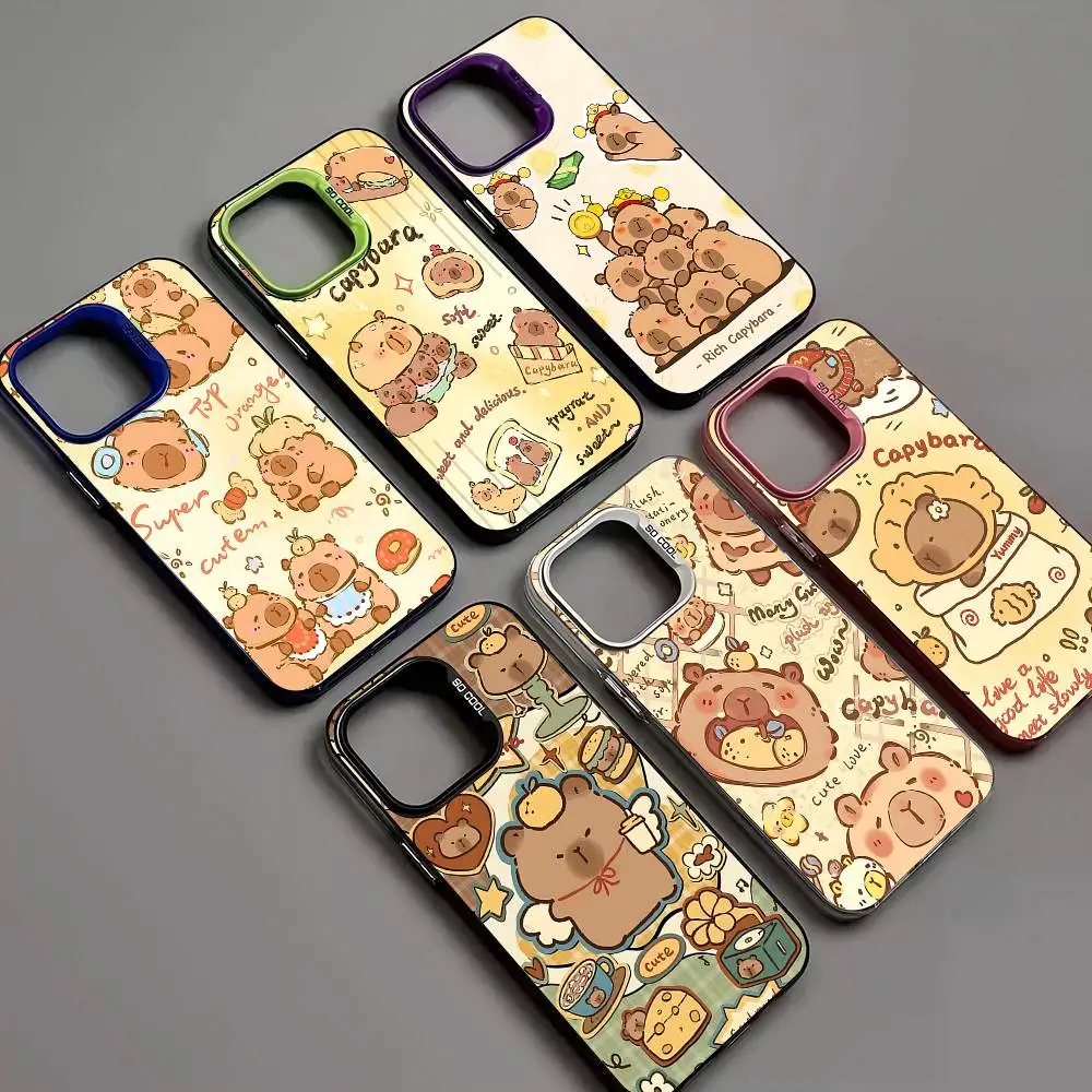 

Cute Cool Capybara Color Phone Case For IPhone 17 16 15 14 13 12 11 Pro Max Plus Pro Shell