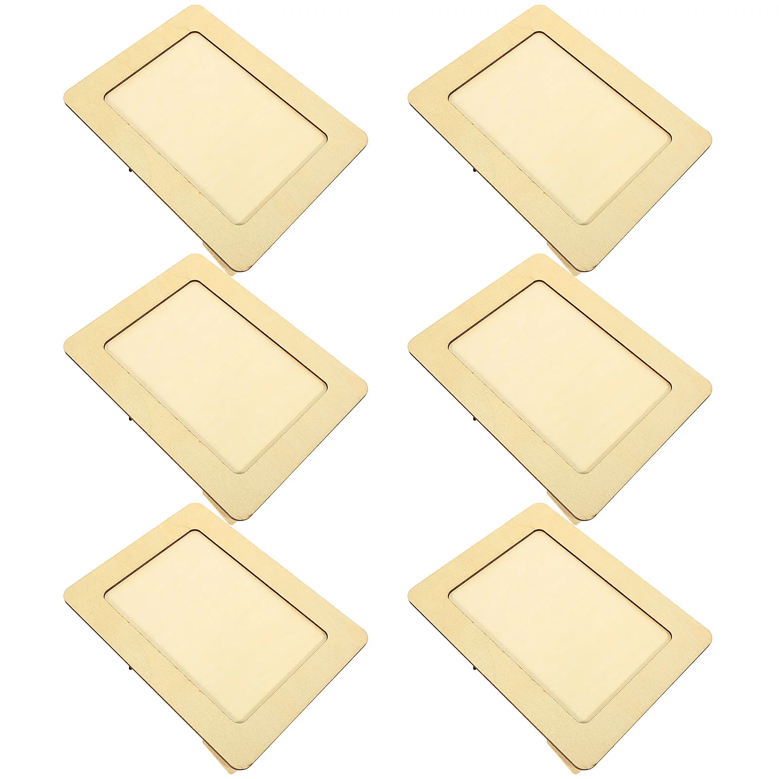 6 stücke Holz Foto Rahmen Kit Diy Ton Form Für Kinder Unvollendete Handwerk Set Desktop Decor Foto Halter Machen Liefert