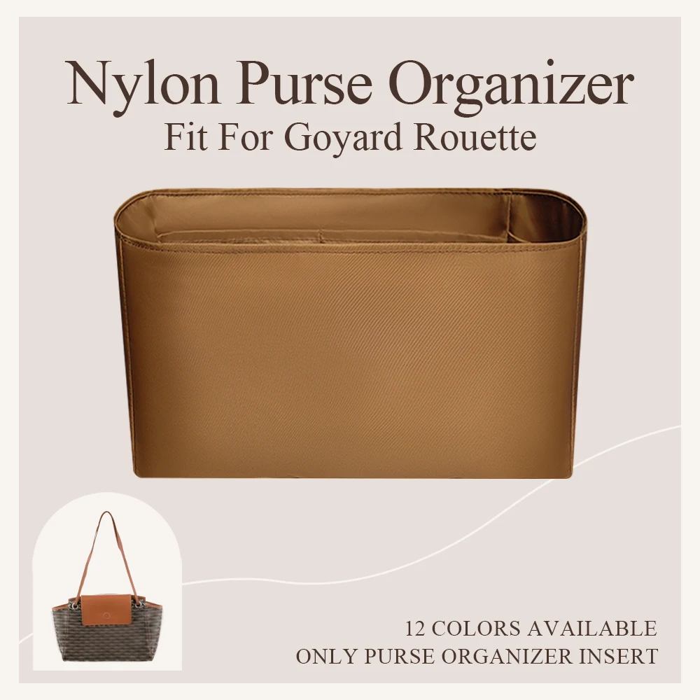 

Nylon Purse Organizer Insert Fit for Goyard Rouette Handbag Inner Liner Bag Multiple Pockets Bag Cosmetics Storage Bag Organizer