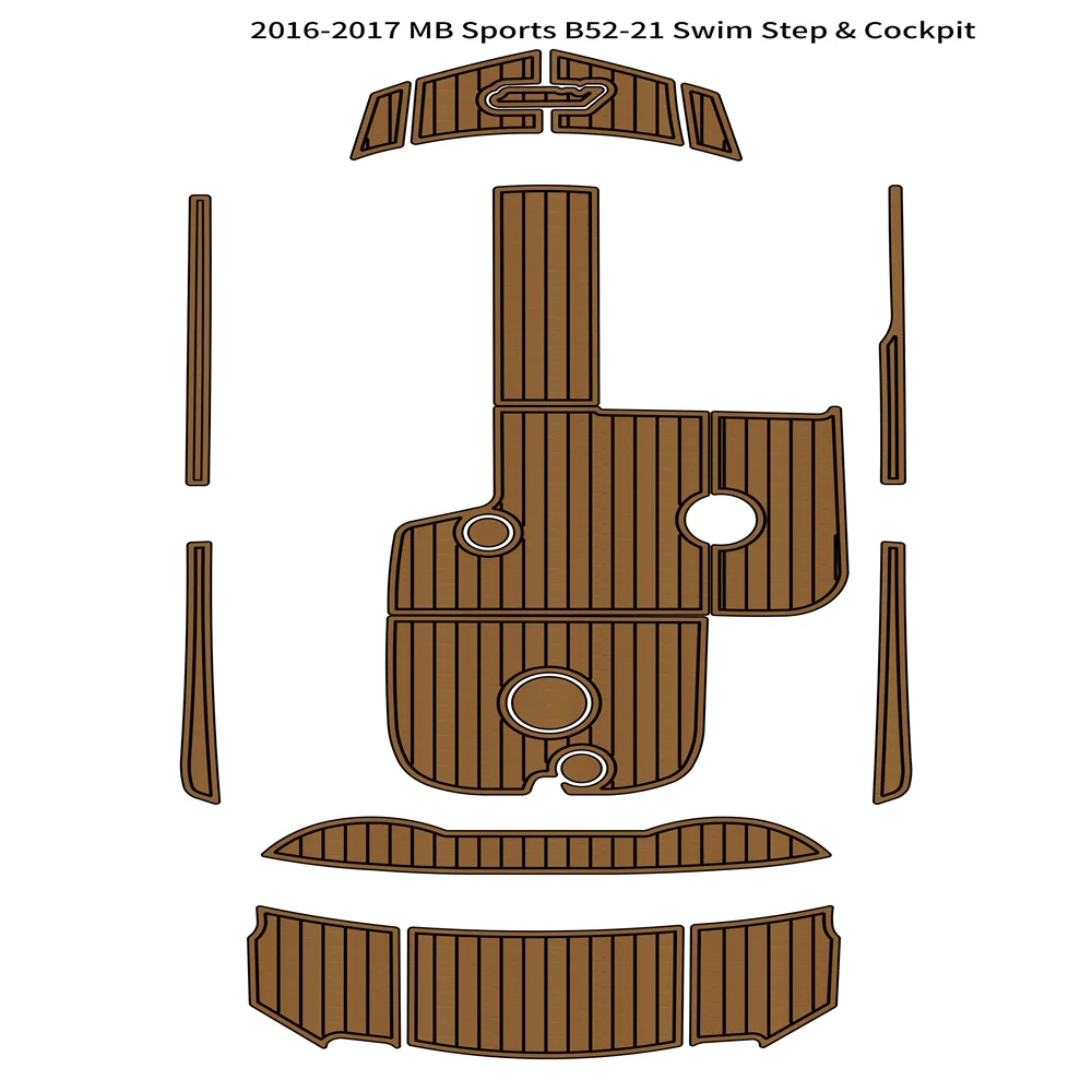 

2017 MB Sports B52-21 Swim Platform Cockpit Pad Boat EVA Foam Teak Flooring Mat