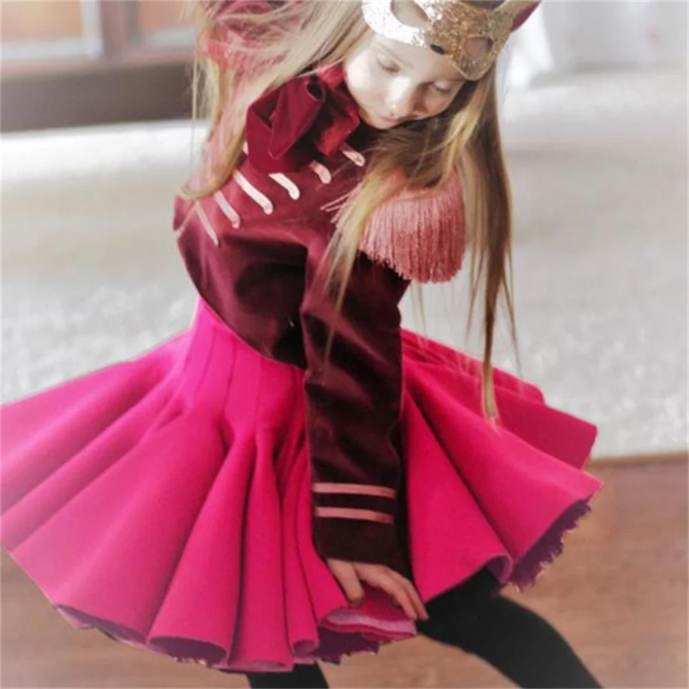 Baby Girls A-line Pleated Skirts Baby Girls Children  Princess Skirts bow Autumn Winter Kids Short Skirts