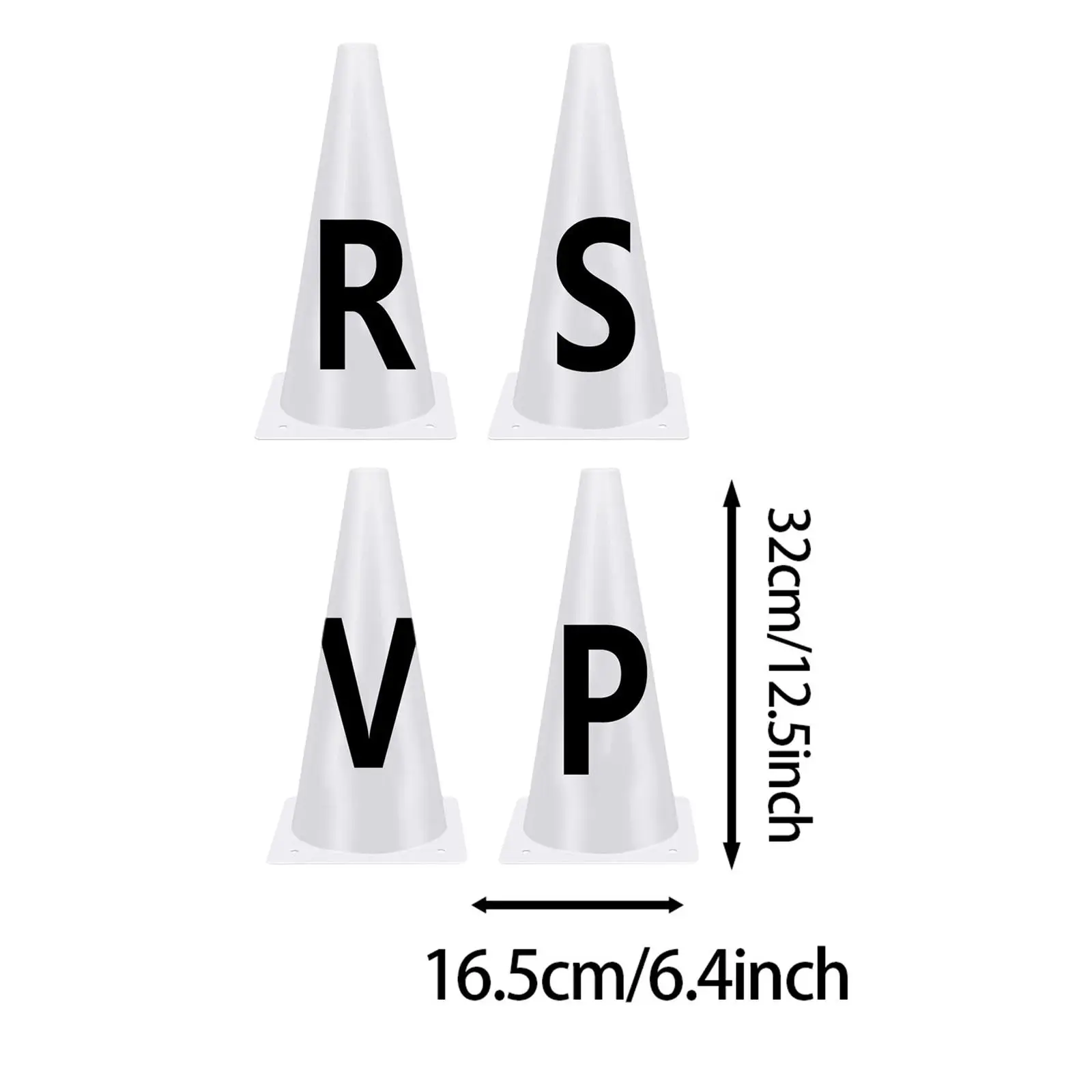 4 Pieces Dressage Cones,Training Cones Sturdy Sports Easy to Set up Lightweight Comprehensive Events Equipment Letters Stable