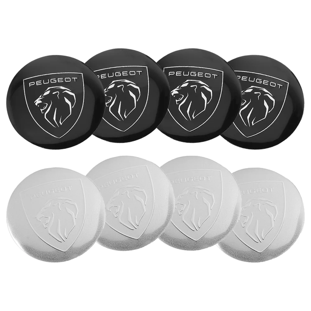 4 Stück 56/60/65mm Auto-Radnaben-Aufkleber Emblem-Abdeckungen für Peugeot 2008 3008 206 207 208 307 308 107 408 Auto-Zubehör
