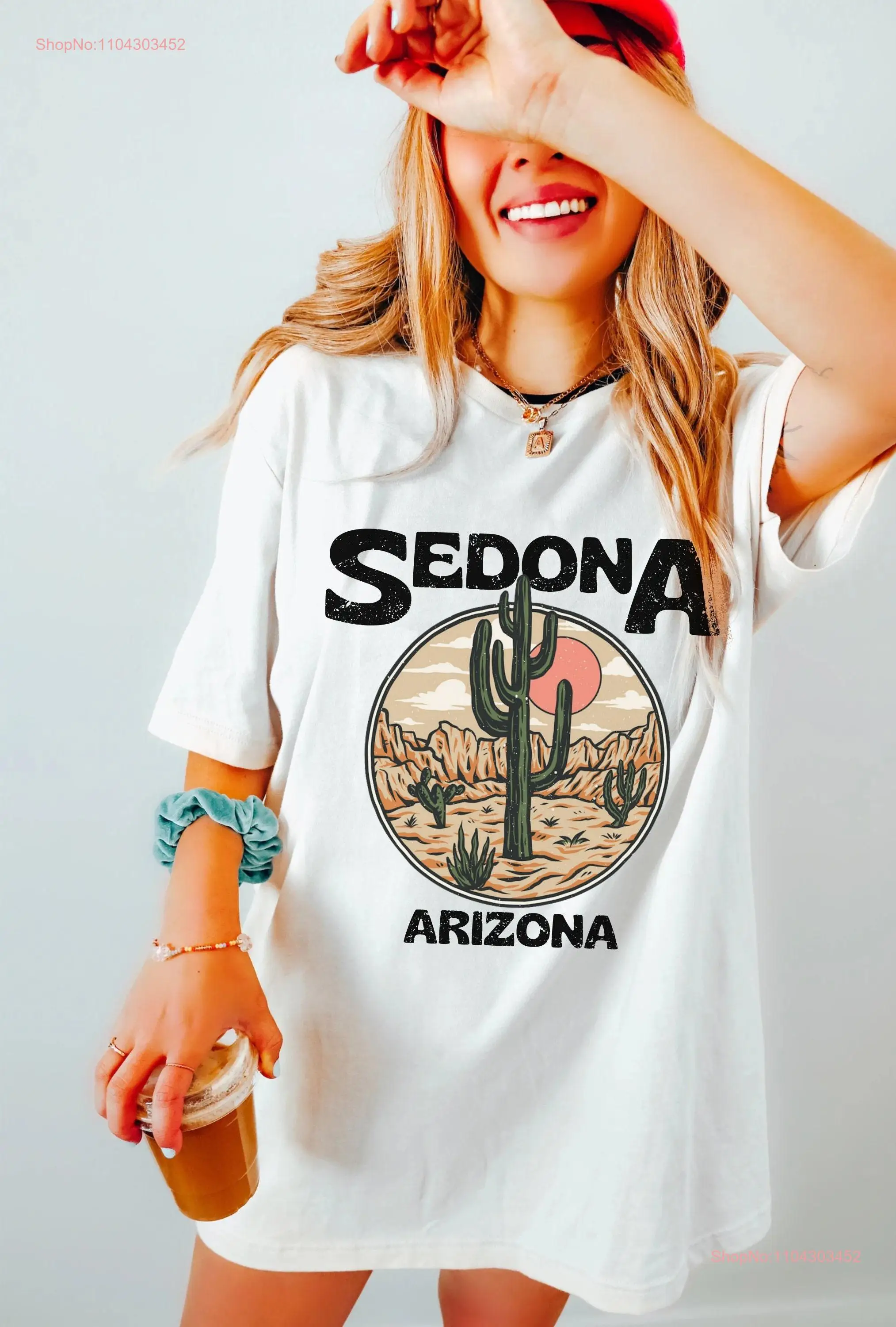 Sedona Arizona T Shirt Comfort Colors Retro Cactus Desert Vintage Western s MidwesT Oversized long or short sleeves