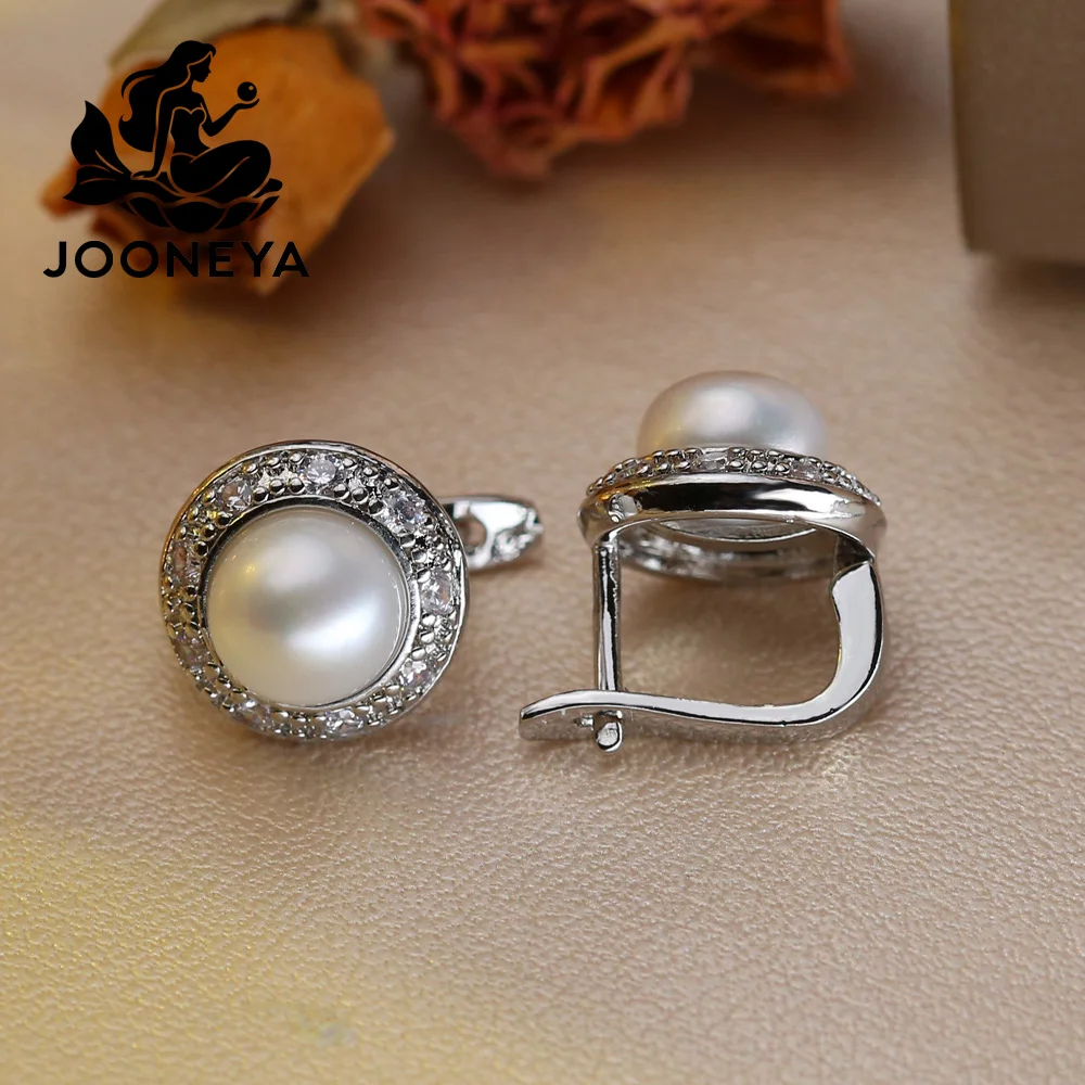 

Серьги-клипсы из стерлингового серебра 925 пробы с натуральным пресноводным жемчугом, серьги-клипсы из настоящего культивированного белого жемчуга для женщин, серьги, ювелирные изделия, оптовая продажа