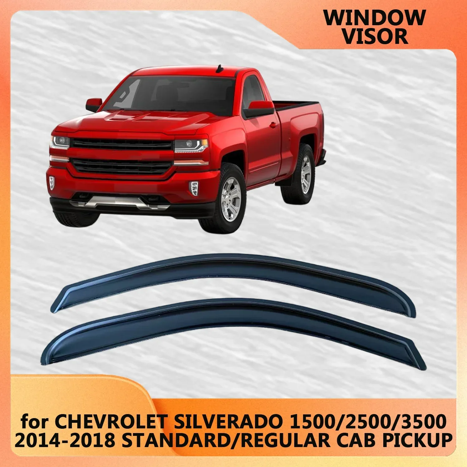 

Оконный козырек для CHEVROLET SILVERADO 1500/2500/3500 2014-2015 2016-2018 STANDARD/REGULAR CAB PICKUP, ветрозащитные дефлекторы, защита от дождя