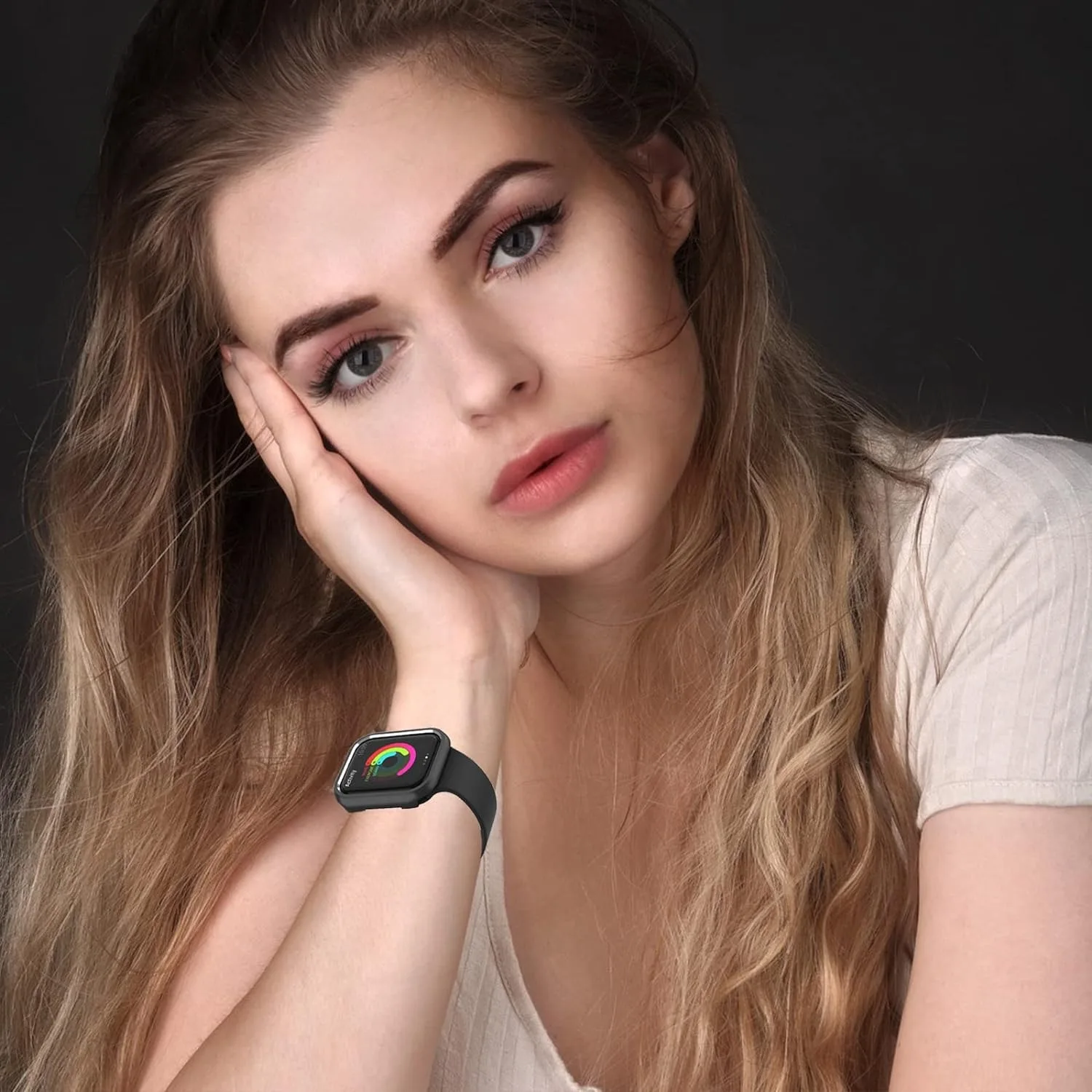 حافظة مجوفة من خليط معدني لسلسلة ساعات أبل 9 8 7 se 6 5 4 غطاء ممتص للصدمات لساعة iWatch 40 مللي متر 44 مللي متر 41 مللي متر 45 مللي متر ملحقات ساعة زجاجية #6