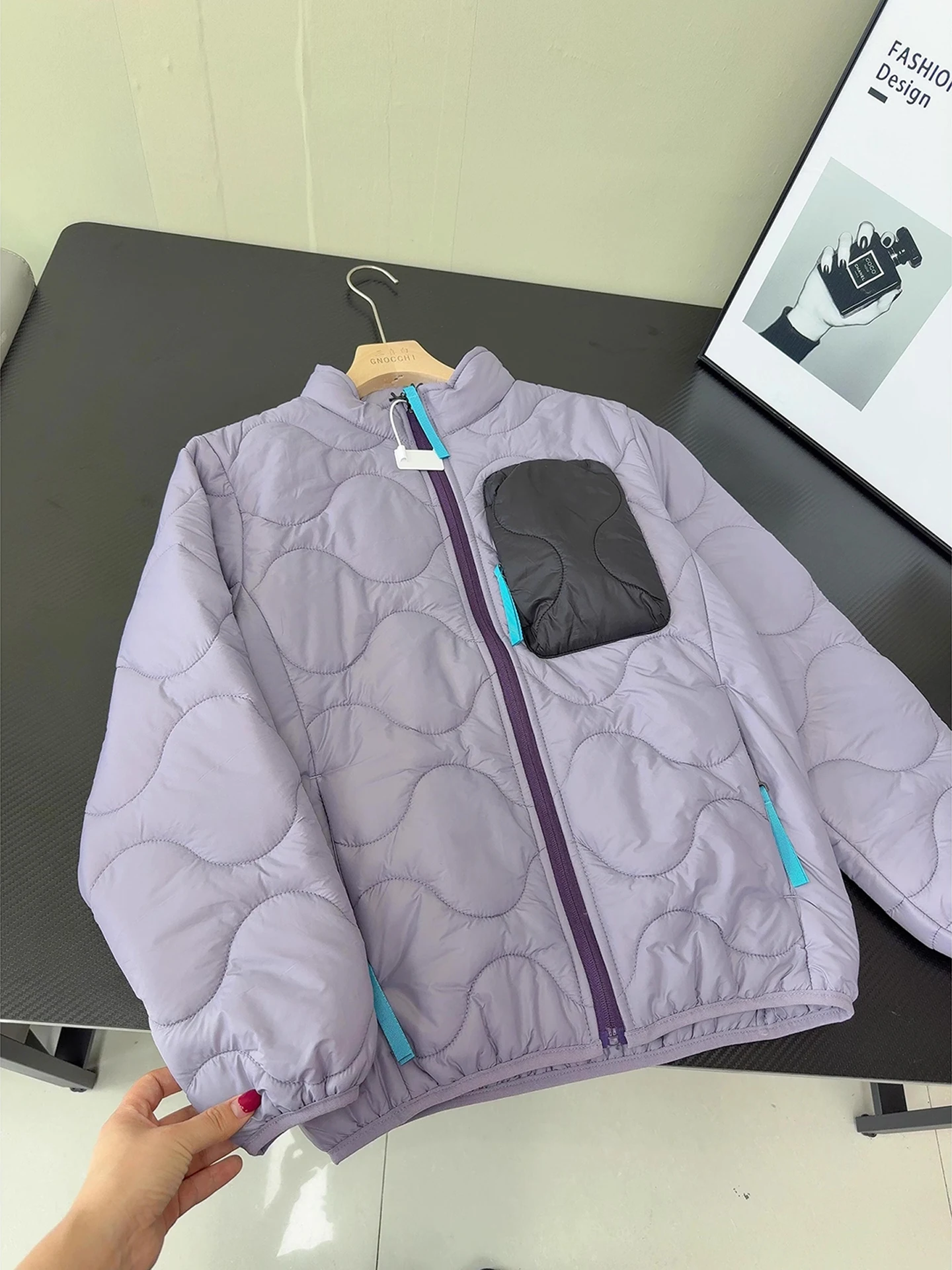 

Women's Outdoor Winter Coat Lightweight Cotton Jaet Skiing Inner Outer ell Purple Lav Gourd Patterned