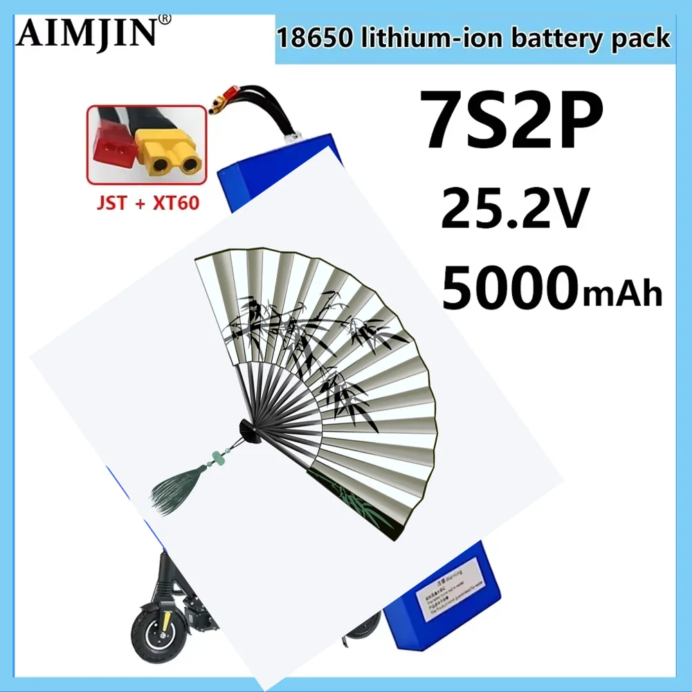 

25.2V 5.0Ah Battery Pack 7S2P 18650 Li-ion Rechargeable battery For 29.4V Electric Scooter battery+Charger