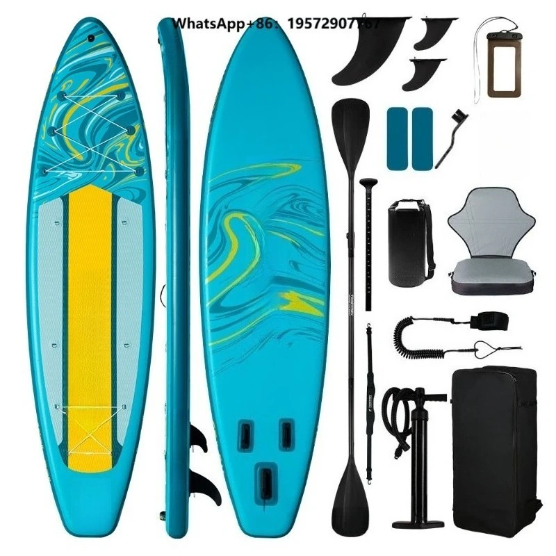 350*89*15cm Paddleboard with Kayak Seat Ultra Wide Inflatable Surfboard  Fishing