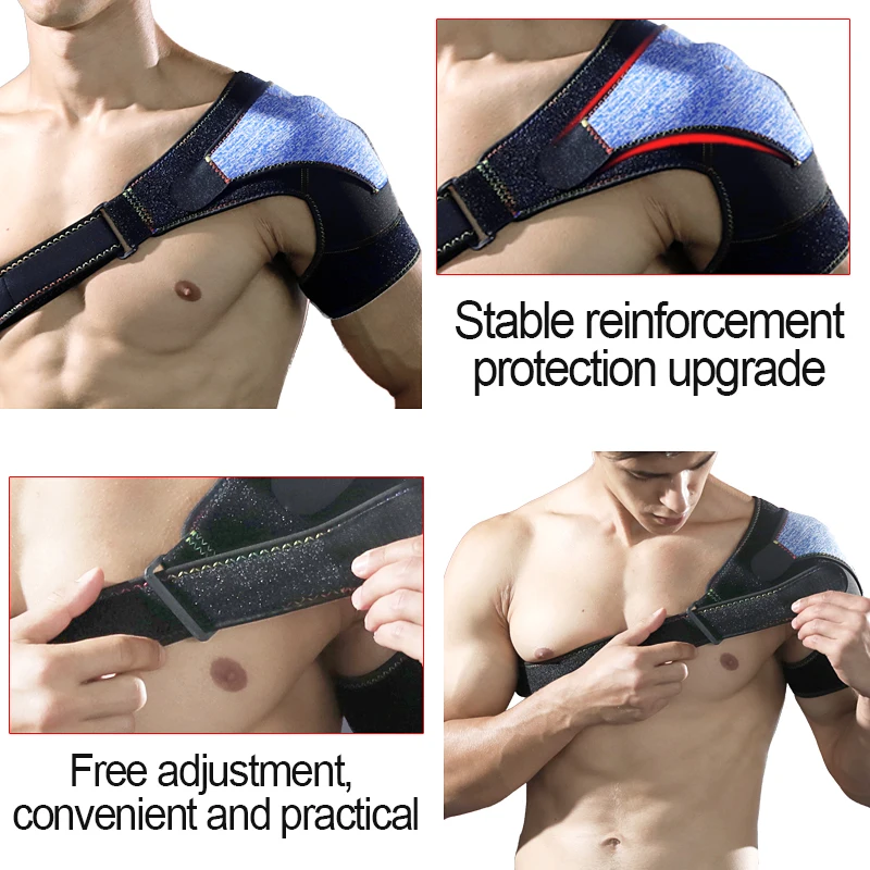 Adjustable Breathable Gym Sports Care Single Shoulder Support Back Brace Guard Strap Wrap Belt Band Pads Bandage for Men Women