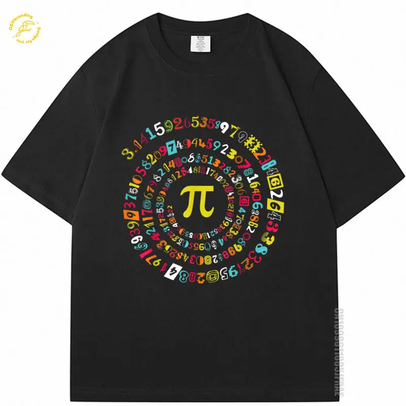 

Funny Pi Day Spiral Pi Math Oversized Men T-Shirt Playeras 2025 Hot Tee Cotton Ropa De Hombre Ofertas T Shirt Masculinas