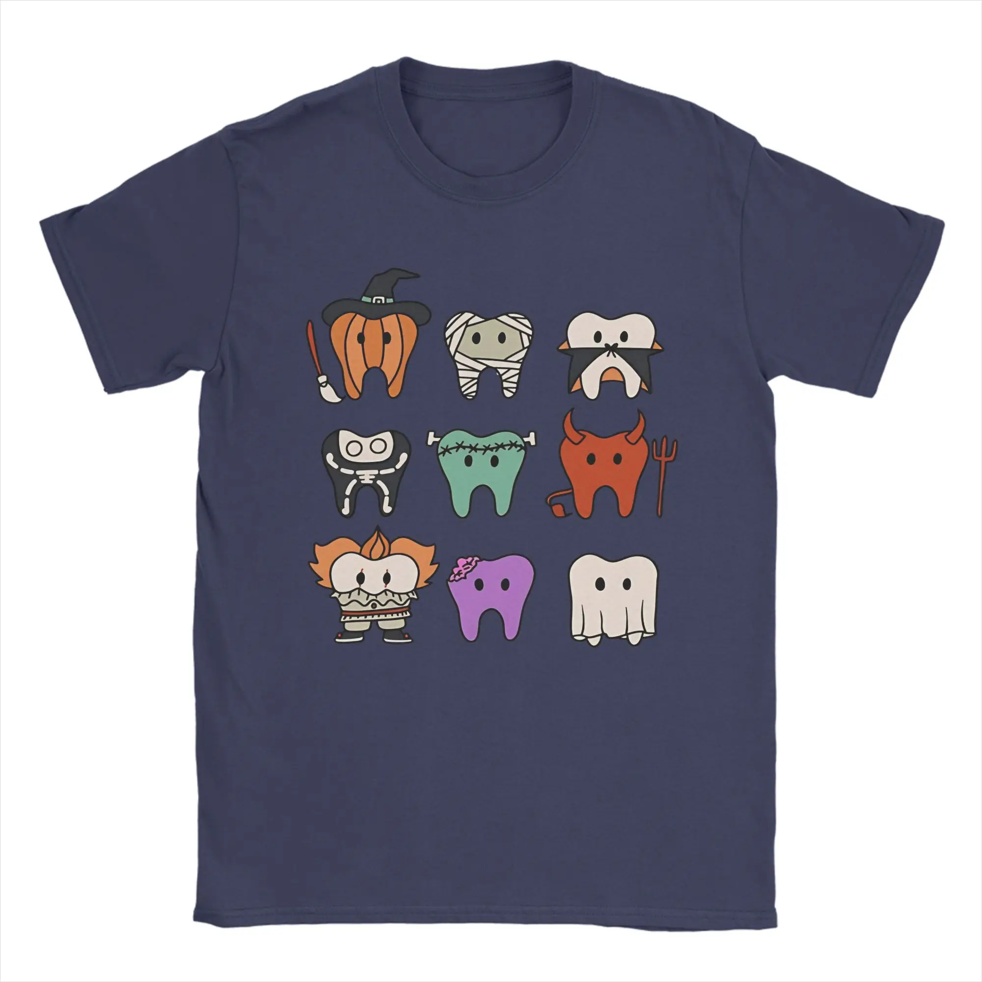 Men's Cute Teeth Dressed Up For Halloween(1) T Shirt  Pure Cotton Clothes Vintage Short Sleeve O Neck Tees Summer T-Shirts