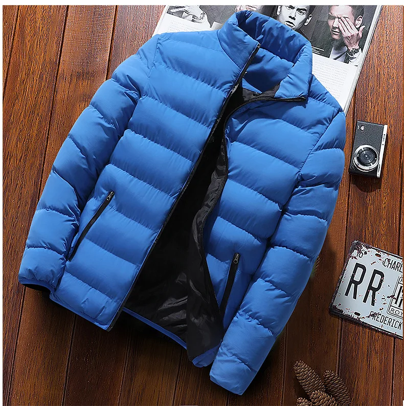 New Men's Thick Warm Parka Jackets Autumn Winter Casual Men's Outwear Coats Solid Male Windbreak Cotton Padded Down Jacket M-5XL