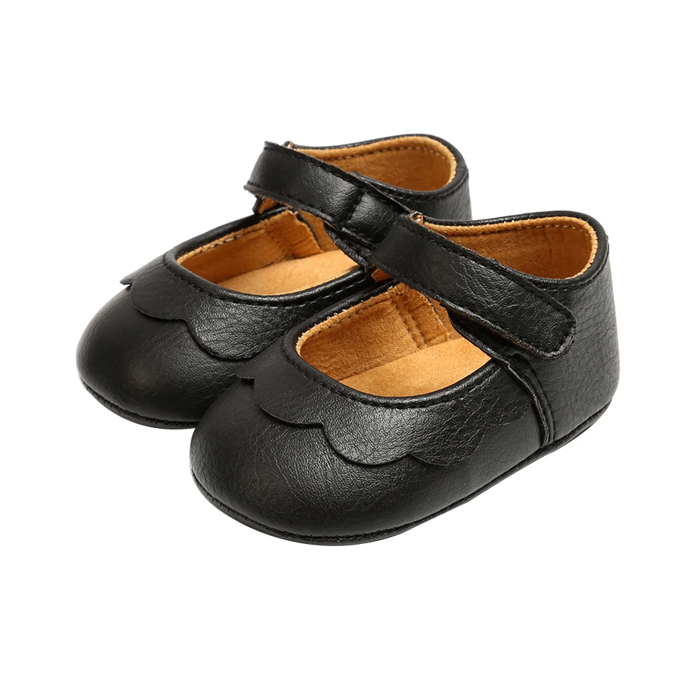 Baby Meisje Prinses Platte Schoenen Mooie Zachte Antislip Zool Cribs Schoenen Classic Mary Jane Schoenen Ruche Zoom Platte Schoenen