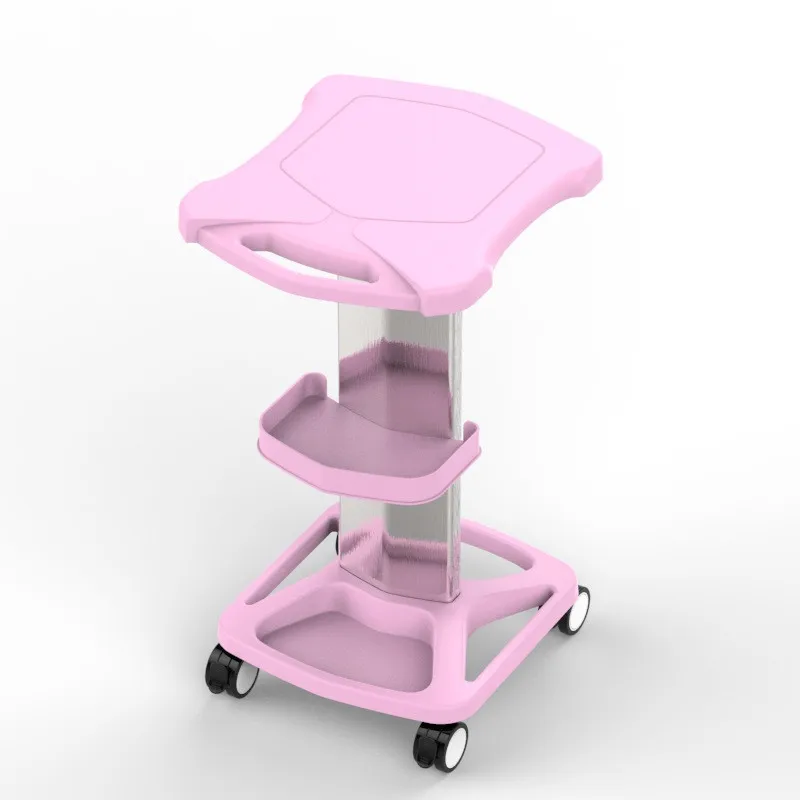 Hot Sale pink Rolling Movable Trolley Beauty Salon Trolley Cart For Beauty Machine