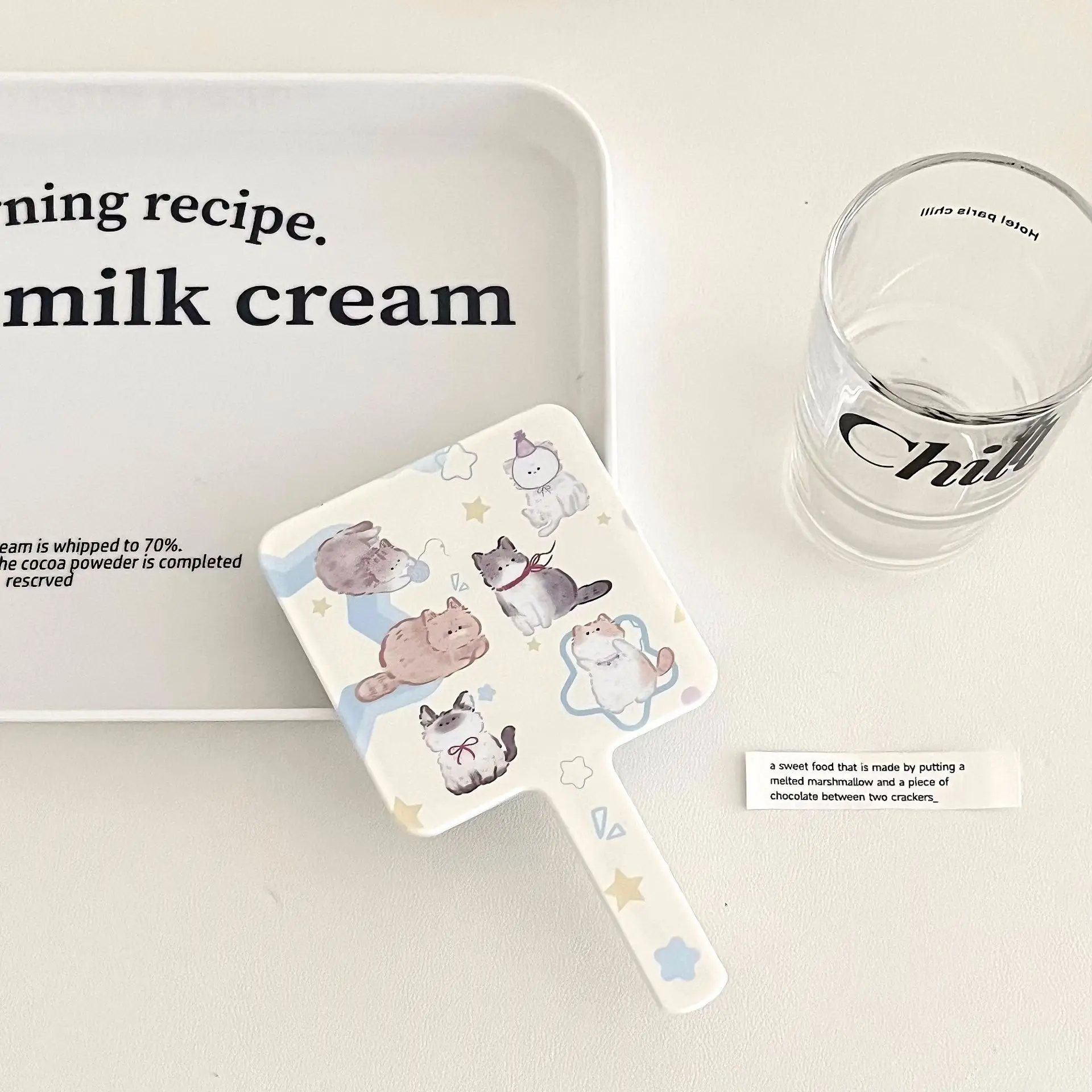 High-definition-Cartoon Handheld Spiegel Tragbare Kompakte Design Frauen Schönheit Make-Up Spiegel Mädchen Studentenwohnheim Kleinen Spiegel