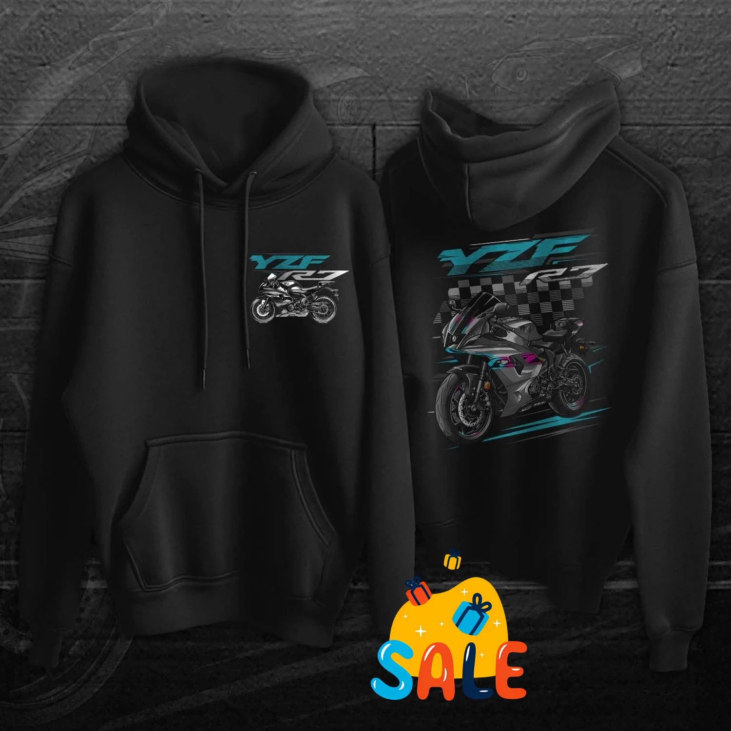 2021-2024 نماذج اليابان YZF-R7 دراجة نارية كنزة قطيفة جديد 100% القطن مريحة عادية رجالي بلوزات متسابق الشارع الشهير #1