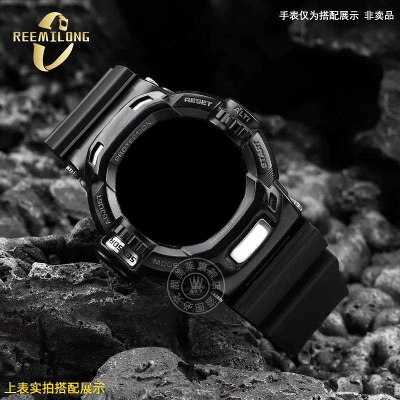 Silicone rubber watch strap resin Convex joint black watchband accessories Bracelet For CASIO G-shock GW-9200 GW-9110 G-9200