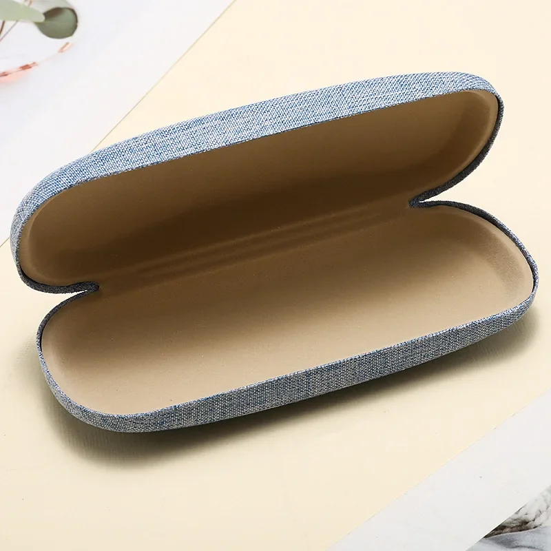 حافظة نظارات عالية الجودة للرجال والنساء من قماش الكتان حافظات نظارات غطاء صلب محمول حامل صندوق تخزين النظارات