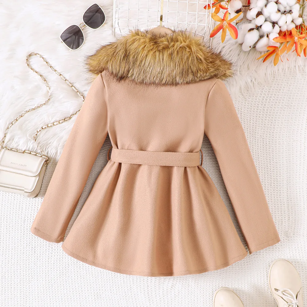 Children's Coats Girls' Winter Woolen Coat with Large Lapels Kids Clothes for Girls Baby Girl Winter Clothes Kids Jacket image 2