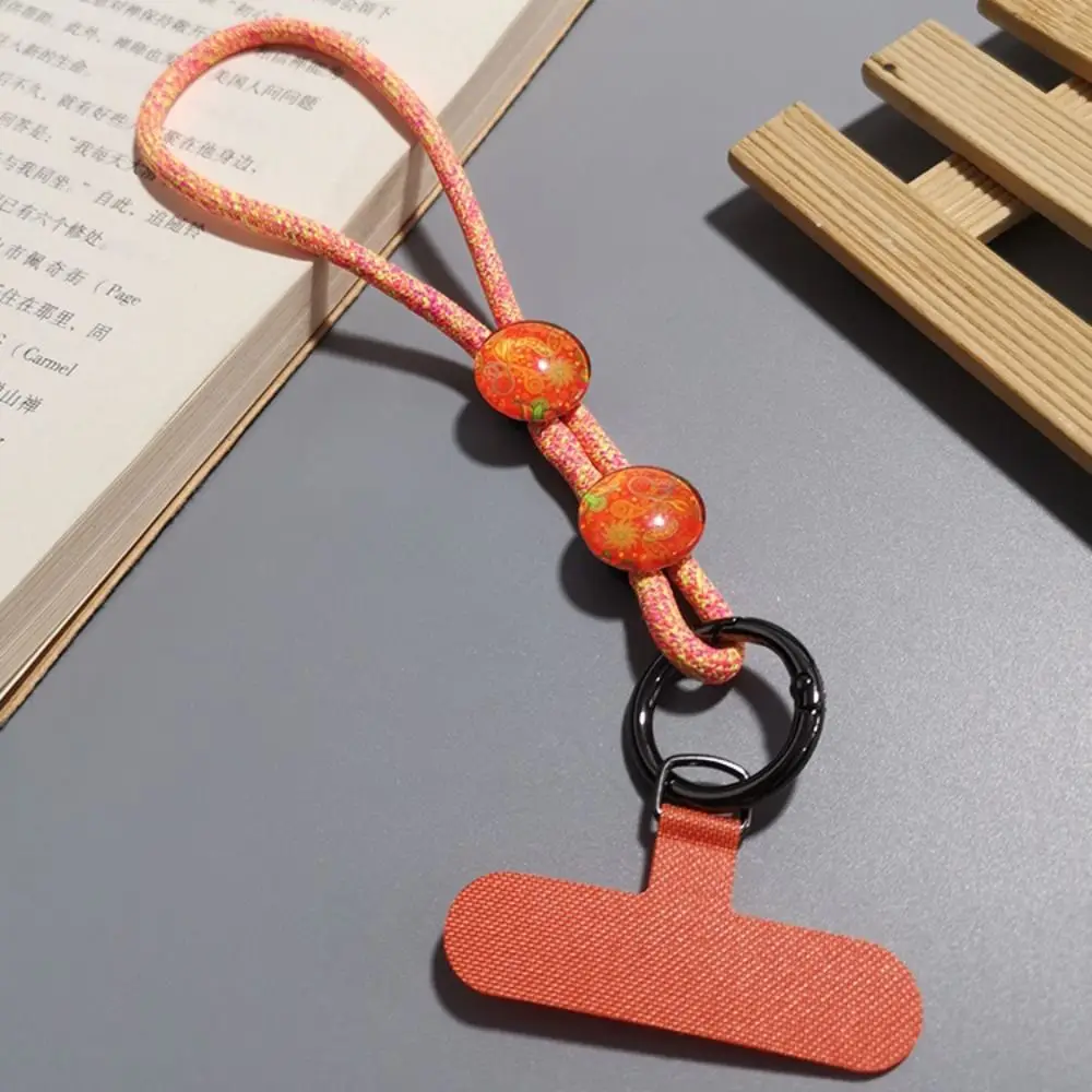 

Ремешок для телефона из кристаллического камня с цветным узором, универсальный нейлоновый брелок-подвеска для защиты от потери, аксессуар для телефона