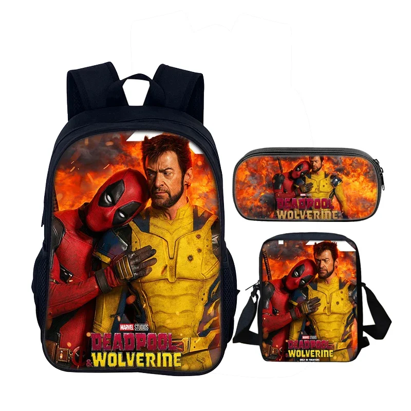 مجموعة مكونة من 4 قطع من حقيبة ظهر مدرسية للأطفال من D-Deadpools مع حقائب غداء وأكياس أقلام رصاص وحقائب مدرسية للأولاد والبنات أفضل هدية