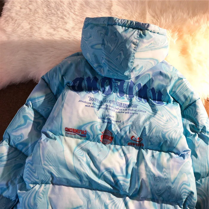 

Корейская утепленная хлопковая куртка с капюшоном для женщин, новая зимняя коллекция, градиентная расцветка, премиум-класс, верхняя одежда с длинными рукавами на молнии